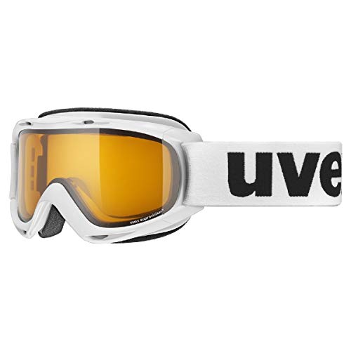 uvex slider LGL - Skibrille für Kinder - konstrastverstärkend - vergrößertes, beschlagfreies Sichtfeld - white/lasergold lite-clear - one size von Uvex