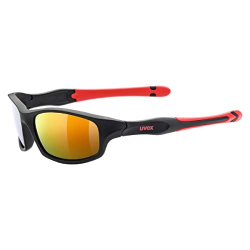 uvex sportstyle 507 - Sonnenbrille für Kinder - verspiegelt - inkl. Kopfband - black matt red/red - one size von Uvex