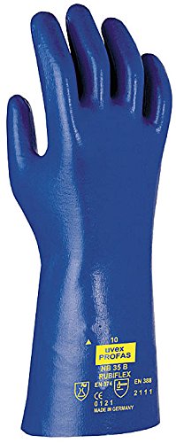 Uvex Montage-Schutzhandschuh rubiflex S NB 35 B, Nitril-Beschichtung, Farbe: blau, Grösse: 7 von Uvex