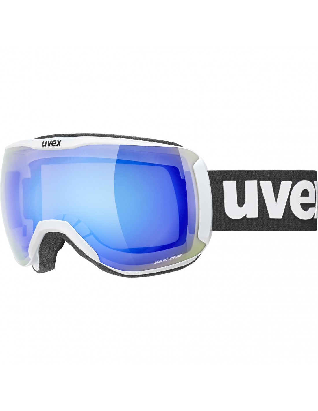 Uvex Skibrille Downhill 2100 CV, white matt, mirror blue S2, colorvision green von Uvex