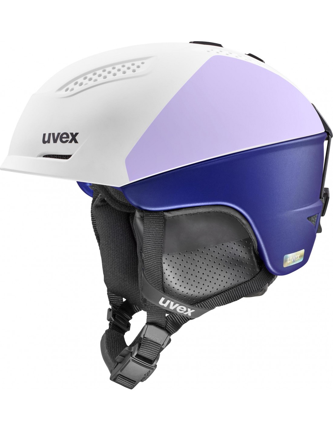 Uvex Skihelm Ultra Pro WE, white - cool lavender Skihelmfarbe - Weiß / Blau, Skihelmgröße - 51 - 55 cm, Skihelmbauweise - Freeride, von Uvex