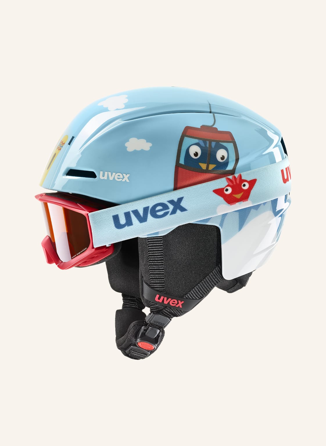 Uvex Skihelm Viti Mit Skibrille Speedy Pro blau von Uvex