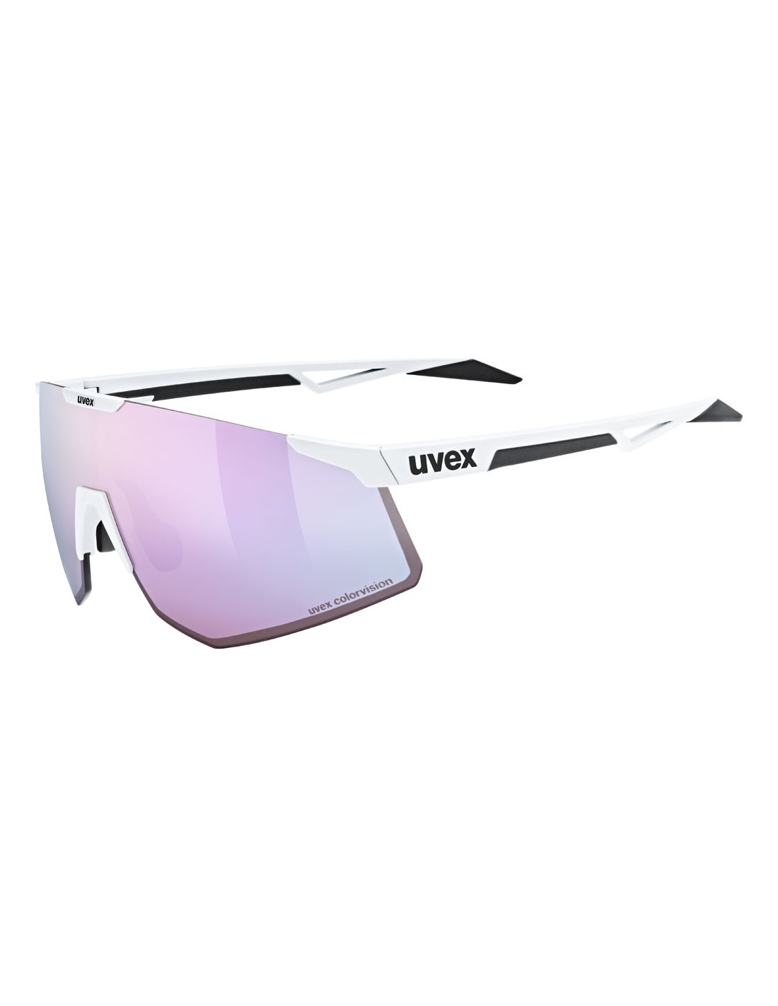 Uvex Sportbrille Pace Perform CV, white matt, uvex colorvision mirror pink Cat. 3 pushy pink von Uvex