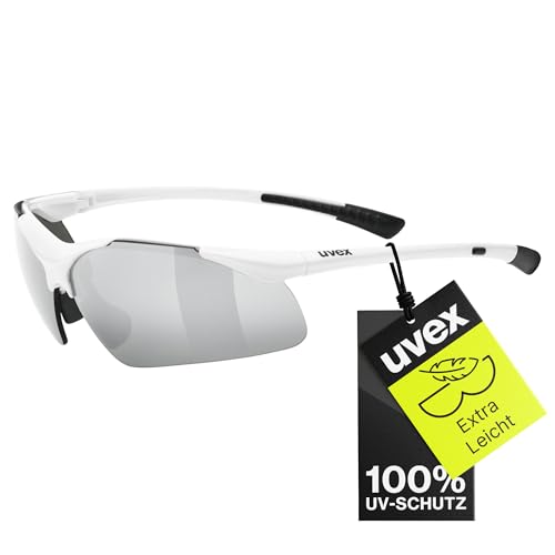 uvex sportstyle 223 - Sportbrille für Damen und Herren - verspiegelt - druckfreier & perfekter Halt - white/silver - one size von Uvex