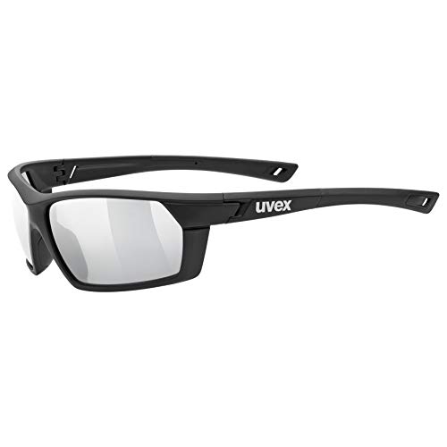 uvex sportstyle 225 - Sportbrille für Damen und Herren - verspiegelt - druckfreier Tragekomfort & perfekter Halt - black matt/silver - one size von uvex