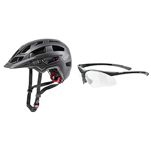 Uvex Unisex – Erwachsene, Finale 2.0 Fahrradhelm, Black mat, 56-61 cm & Fahrradbrille Sportbrille Sportstyle 223 Black-Grey von Uvex