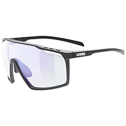 uvex mtn perform V - Sportbrille für Damen und Herren - selbsttönend - beschlagfrei - black matt/liteblue - one size von Uvex