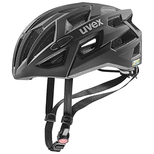 uvex race 7 - sicherer Performance-Helm für Damen und Herren - individuelle Größenanpassung - extra Aufprall-Schutz - black - 56-61 cm von Uvex