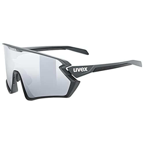 uvex sportstyle 231 2.0 - Sportbrille für Damen und Herren - beschlagfrei - druckfreier Tragekomfort & perfekter Halt - black-grey matt/silver - one size von Uvex