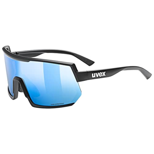 uvex sportstyle 235 P - Sportbrille für Damen und Herren - polarisiert - beschlagfrei - black matt/blue - one size von Uvex