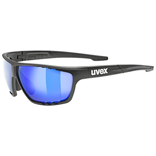 uvex Unisex – Erwachsene, sportstyle 706 Sportbrille, black matt/blue, one size von Uvex