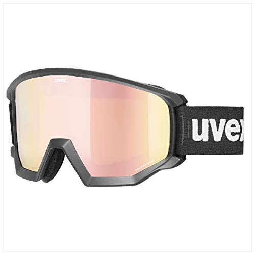 uvex Unisex – Erwachsene, athletic CV Skibrille, kontrastverstärkend, black matt/rose-orange, one size von Uvex