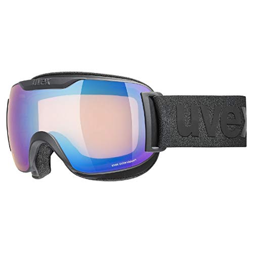uvex downhill 2000 S CV - Skibrille für Damen und Herren - konstrastverstärkend - verzerrungs- & beschlagfrei - black matt/blue-yellow - one size von Uvex