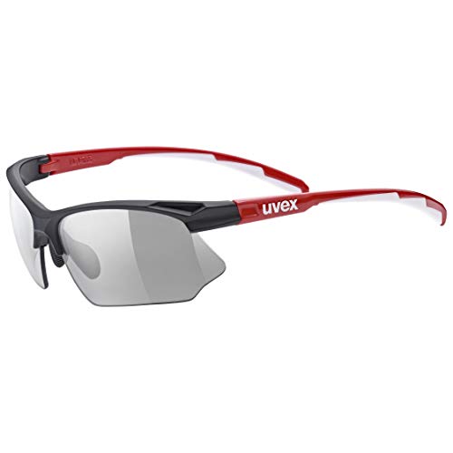 Uvex Fahrradbrille Sport- Sonnenbrille sportstyle 802 Vario black red white von Uvex
