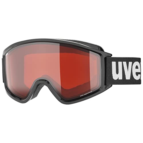 uvex g.gl 3000 LGL - Skibrille für Damen und Herren - konstrastverstärkend - vergrößertes, beschlagfreies Sichtfeld - black/lasergold lite-rose - one size von Uvex