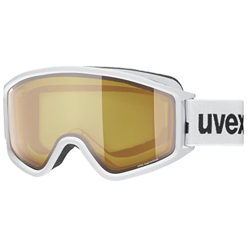 uvex g.gl 3000 LGL - Skibrille für Damen und Herren - beschlagfrei - vergrößertes, beschlagfreies Sichtfeld - white matt/lasergold lite-blue - one size von Uvex