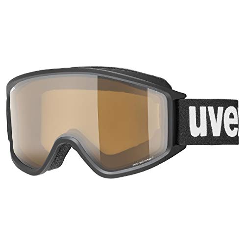 uvex g.gl 3000 P - Skibrille für Damen und Herren - polarisiert - vergrößertes, beschlagfreies Sichtfeld - black matt/brown-clear - one size von Uvex