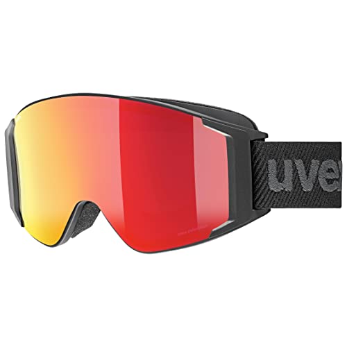 uvex g.gl 3000 TOP - Skibrille für Damen und Herren - polarisiert - mit Wechselscheibe - black matt/red-clear - one size von Uvex