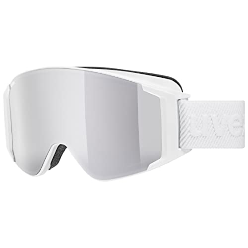 uvex g.gl 3000 TO - Skibrille für Damen und Herren - vergrößertes, beschlagfreies Sichtfeld - mit Wechselscheibe - white matt/silver-clear - one size von Uvex