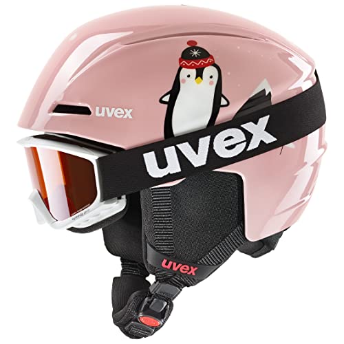 uvex Unisex Kinder, viti Set Skihelm & Skibrille, pink Penguin, 46-50 cm von Uvex