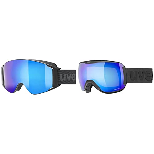 Uvex g.gl 3000 TO Skibrille - black matt/blue-lasergold lite & downhill 2100 CV - Skibrille für Damen und Herren - konstraststeigernd - verzerrungs- & beschlagfrei - black matt/blue-green - one size von Uvex