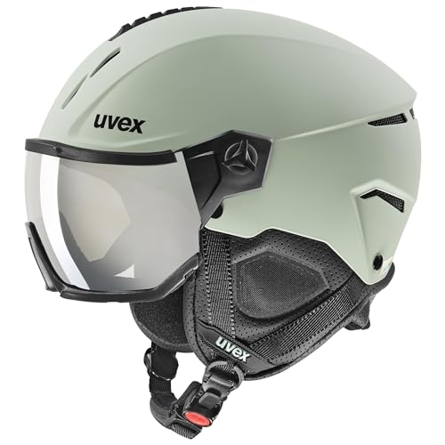 uvex Instinct Visor - robuster Skihelm für Damen und Herren - Filterkategorie 2 - optimierte Belüftung - Oxid Green matt - 53-56 cm von Uvex