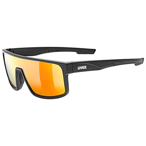 uvex LGL 51 - Sonnenbrille für Damen und Herren - verspiegelt - Filterkategorie 3 - black matt/red - one size von Uvex