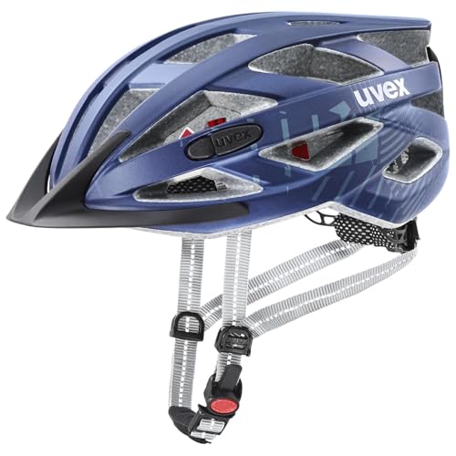 uvex City i-vo - Leichter City-Helm für Damen und Herren - individuelle Größenanpassung - inkl. LED-Licht - deep Space matt - 52-57 cm von Uvex