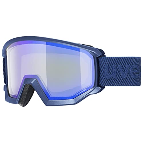 uvex athletic FM - Skibrille für Damen und Herren - Filterkategorie 2 - beschlagfrei - navy matt/blue-radar - one size von Uvex