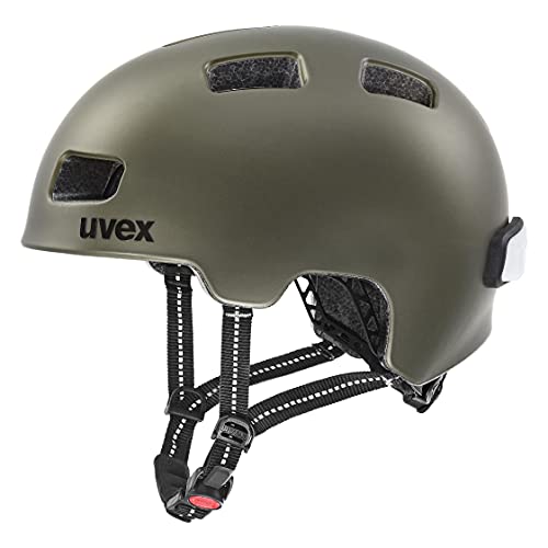 uvex city 4 - leichter City-Helm für Damen und Herren - inkl. LED-Licht - individuelle Größenanpassung - green smoke matt - 55-58 cm von Uvex