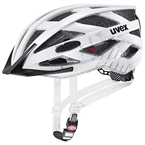 uvex city i-vo - leichter City-Helm für Damen und Herren - inkl. LED-Licht - individuelle Größenanpassung - white - black matt - 56-60 cm von Uvex