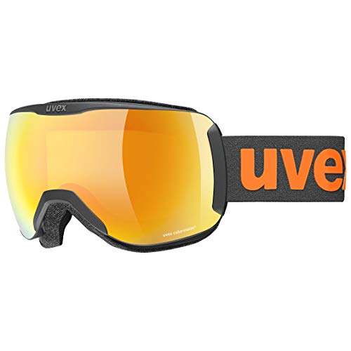 uvex Unisex – Erwachsene, downhill 2100 CV Skibrille, black mat/orange-yellow, one size von Uvex