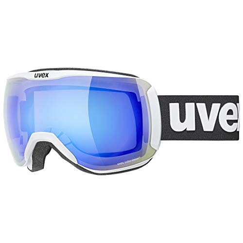 uvex downhill 2100 CV - Skibrille für Damen und Herren - konstraststeigernd - verzerrungs- & beschlagfrei - white matt/blue-green - one size von Uvex