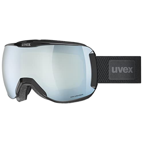 uvex downhill 2100 CV planet - Skibrille für Damen und Herren - konstraststeigernd - beschlagfrei - black/white-green - one size von Uvex