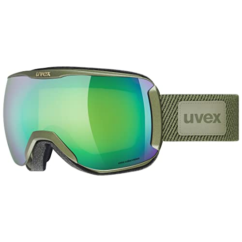 uvex downhill 2100 CV planet - Skibrille für Damen und Herren - konstraststeigernd - beschlagfrei - croco matt/green-green - one size von Uvex