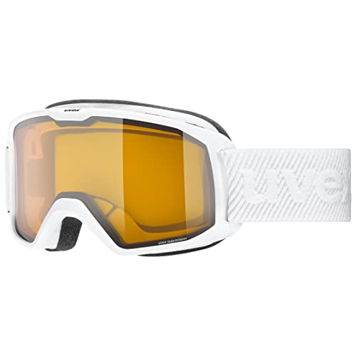 uvex elemnt LGL - Skibrille für Damen und Herren - konstrastverstärkend - vergrößertes, beschlagfreies Sichtfeld - white/lasergold lite-clear - one size von Uvex
