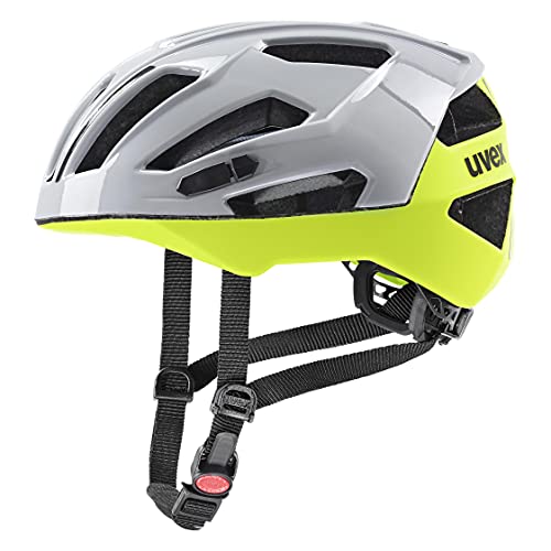 uvex gravel x - sicherer Performance-Helm für Damen und Herren - individuelle Größenanpassung - optimierte Belüftung - rhino - neon yellow - 56-61 cm von Uvex