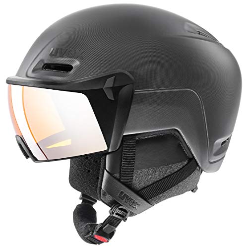 uvex hlmt 700 Visor - sicherer Skihelm für Damen und Herren - individuelle Größenanpassung - mit Visier - Black matt - 52-55 cm von Uvex