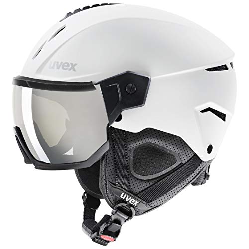 uvex instinct visor - Skihelm für Damen und Herren - mit Visier - individuelle Größenanpassung - white-black matt - 59-61 cm von Uvex