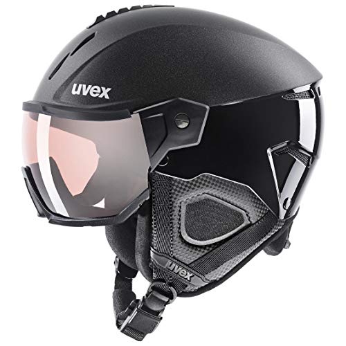 uvex instinct visor pro v - robuster Skihelm für Damen und Herren - selbsttönend - optimierte Belüftung - black - 53-56 cm von Uvex