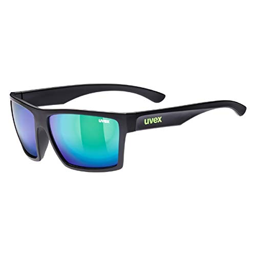 uvex LGL 29 - Sonnenbrille für Damen und Herren - verspiegelt - Filterkategorie 3 - black matt/green - one size von Uvex
