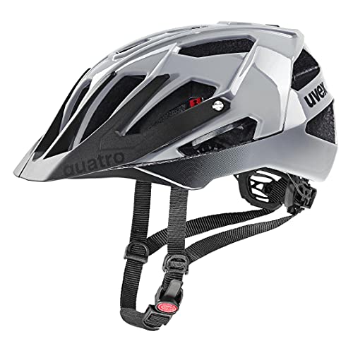 uvex quatro - sicherer MTB-Helm für Damen und Herren - individuelle Größenanpassung - verstellbarer Schirm - rhino black - 52-57 cm von Uvex