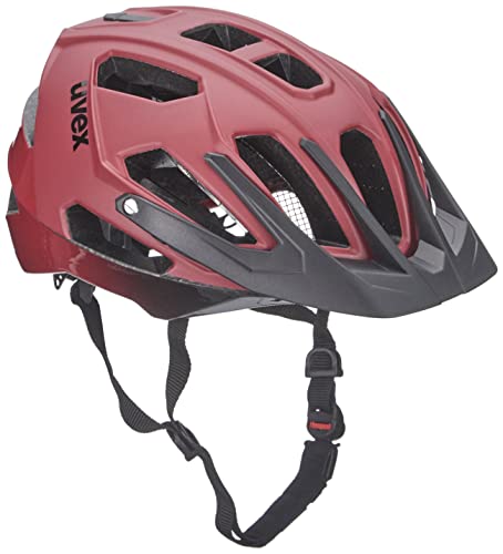 uvex quatro cc - sicherer MTB-Helm für Damen und Herren - individuelle Größenanpassung - verstellbarer Schirm - dark red - black matt - 52-57 cm von Uvex