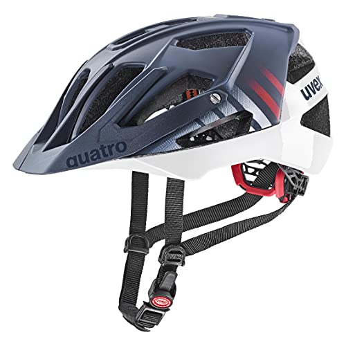 uvex quatro cc - sicherer MTB-Helm für Damen und Herren - individuelle Größenanpassung - verstellbarer Schirm - deep space - white matt - 52-57 cm von Uvex