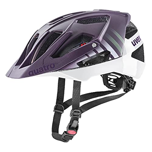 uvex quatro cc - sicherer MTB-Helm für Damen und Herren - individuelle Größenanpassung - verstellbarer Schirm - plum - white matt - 56-61 cm von Uvex