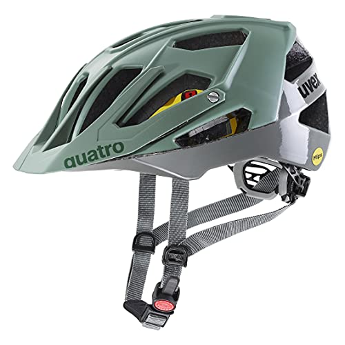 uvex quatro cc MIPS - sicherer MTB-Helm für Damen und Herren - MIPS-Sysytem - verstellbarer Schirm - moss rhino - 52-57 cm von Uvex