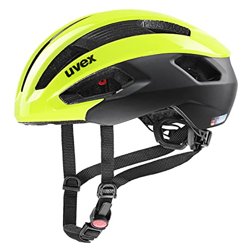uvex rise cc - sicherer Performance-Helm für Damen und Herren - individuelle Größenanpassung - optimierte Belüftung - neon yellow-black - 52-56 cm von Uvex