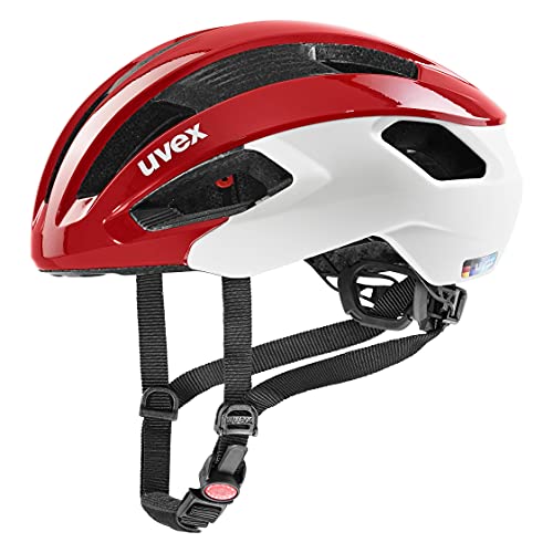 uvex rise cc - sicherer Performance-Helm für Damen und Herren - individuelle Größenanpassung - optimierte Belüftung - red-white - 52-56 cm von Uvex