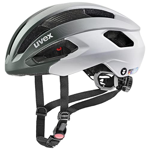 uvex rise cc Tocsen - sicherer Performance-Helm für Damen und Herren - inkl. Tocsen-Sturzsensor - optimierte Belüftung - irish green - silver matt - 56-59 cm von Uvex