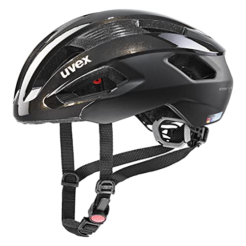 uvex rise cc Women's Edition - sicherer Performance-Helm für Damen - individuelle Größenanpassung - optimierte Belüftung - black - goldflakes matt - 52-56 cm von Uvex